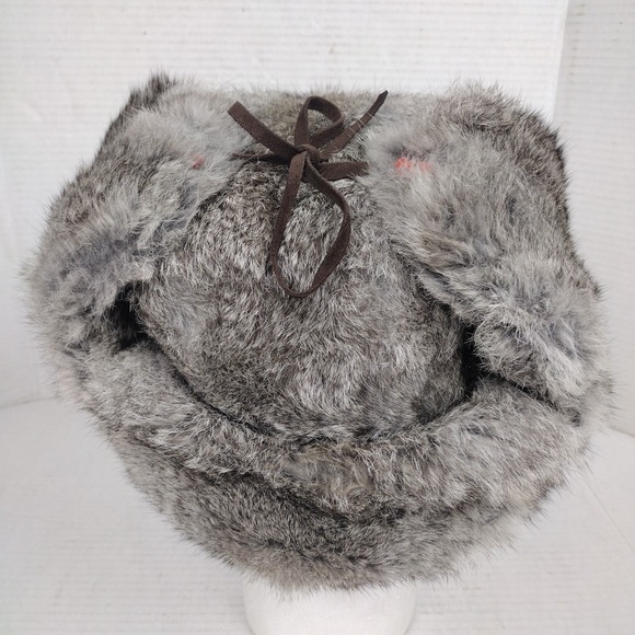 Mad Bomber Rabbit Fur Hat Russian Winter Hat With Eat Flaps Size Large EUC - Picture 4 of 13
